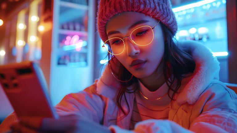 Jóvenes usando TikTok en sus teléfonos móviles mientras crean y consumen contenido digital, representando el impacto de TikTok en el marketing digital.