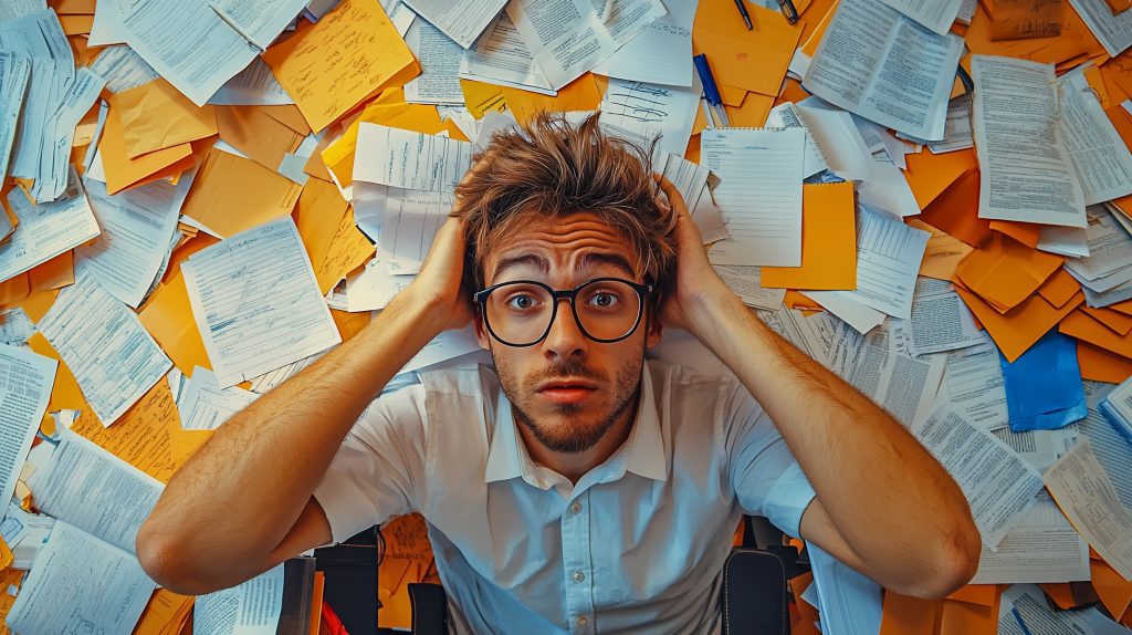Millennial preocupado revisando su afore ante el futuro de su jubilación en México
