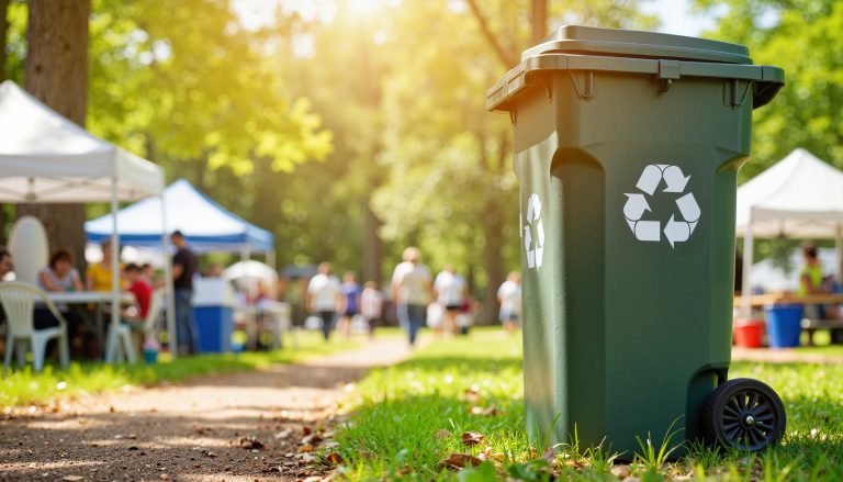 Eventos sustentables con vajilla ecológica y estaciones de reciclaje