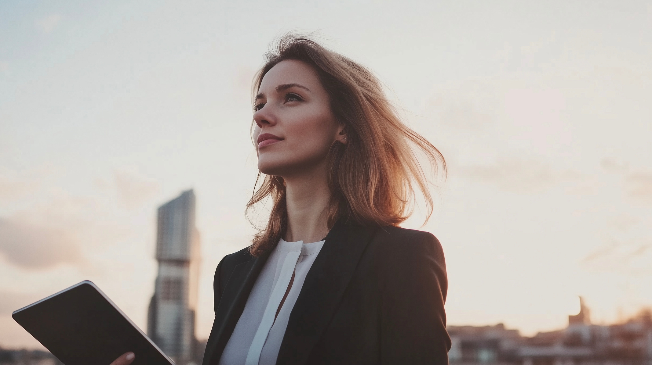 Emprendedora usando IA para crear un negocio innovador