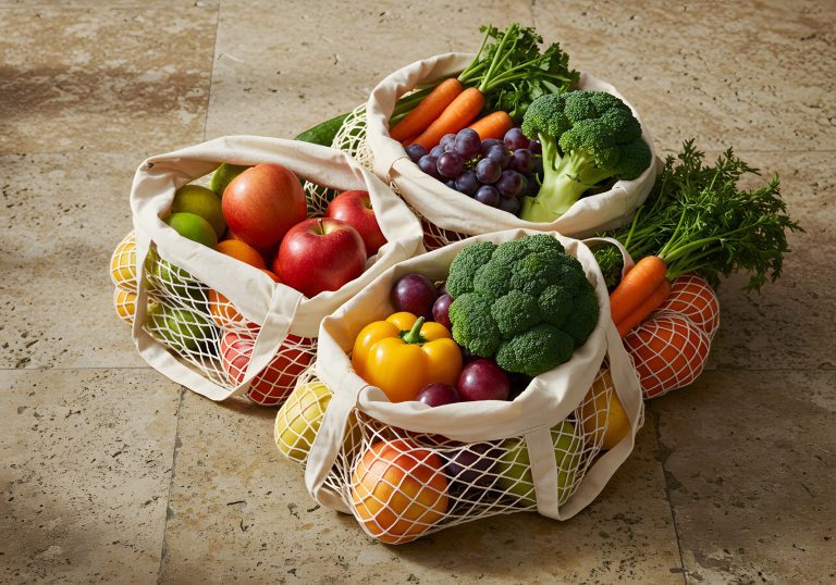 Alimentación sustentable en bolsas reutilizables