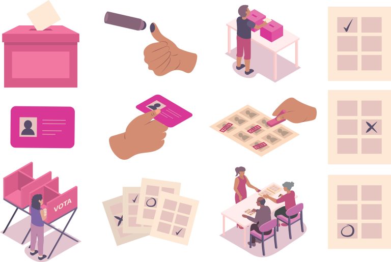 Urna electoral mexicana con boleta judicial tachada simbolizando protesta en elecciones judiciales 2025