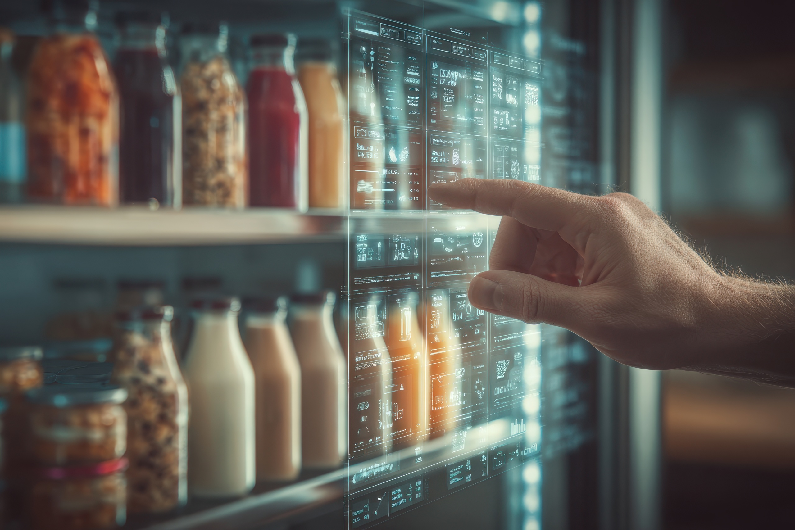 Consumidor interactuando con tecnología de realidad aumentada, mostrando el impacto de la inteligencia artificial en el marketing experiencial.