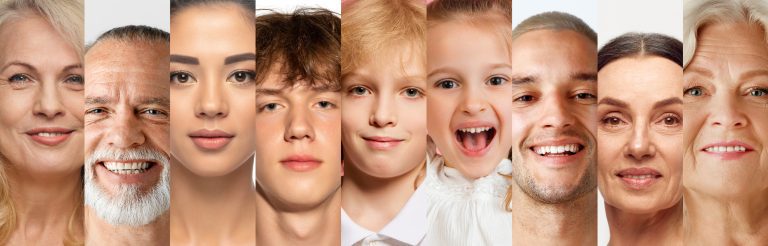 Personas diversas representadas en una campaña publicitaria con inclusión que muestra edades, cuerpos y culturas distintas.