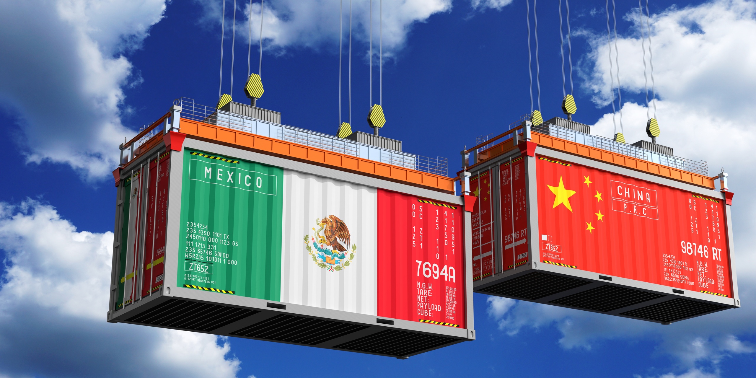 Mapa ilustrado mostrando la diversificación de mercados de México hacia distintos continentes en un contexto geopolítico tenso.