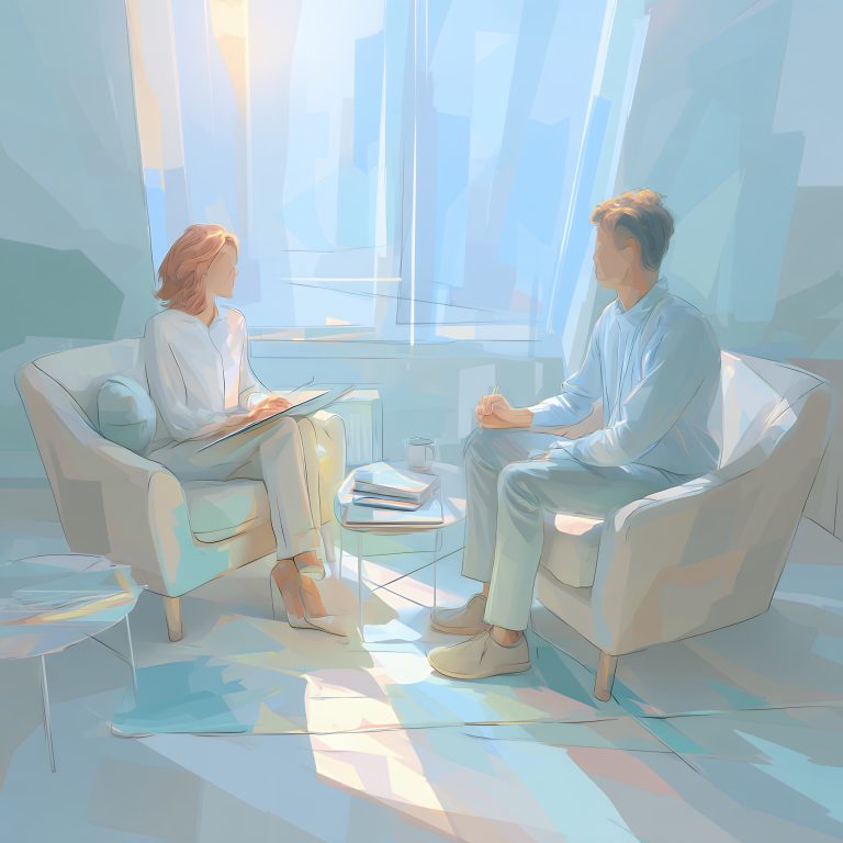 psicólogo con maestría dando consulta