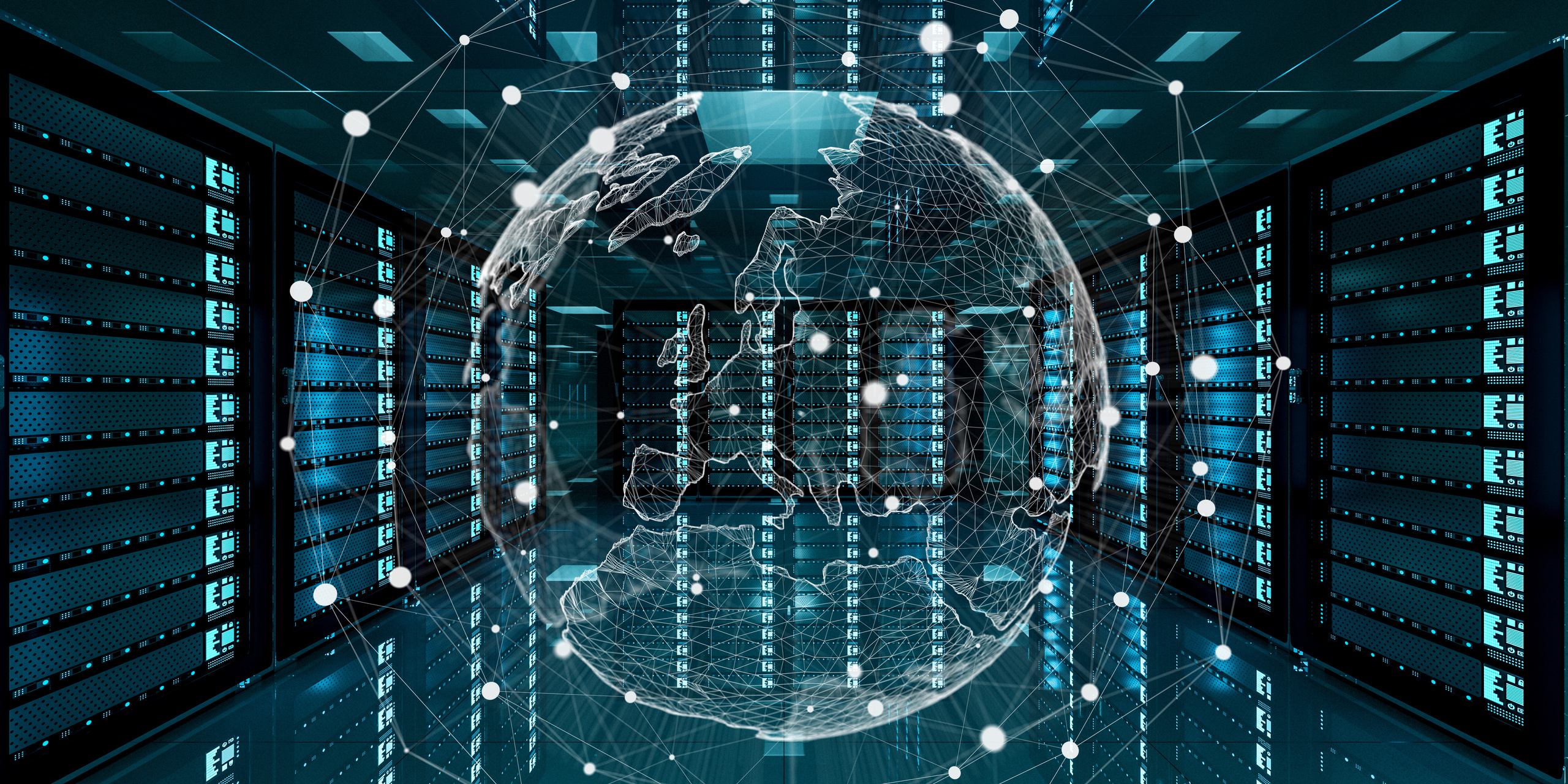 Centro de datos con servidores representando la infraestructura de inteligencia artificial