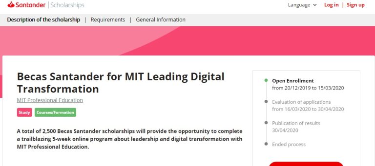 Banco Santander y MIT Professional Education lanzan  400 becas internacionales de formación en competencias digitales