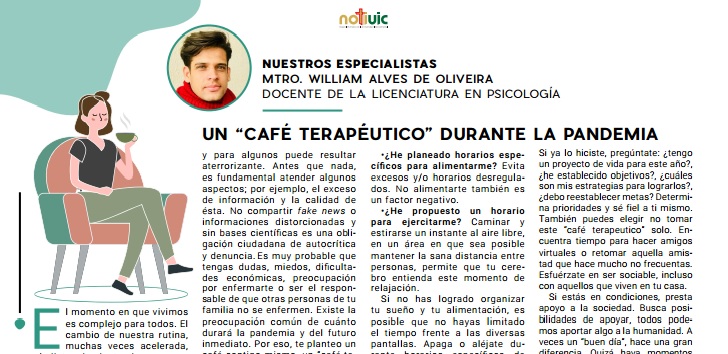 Un “café terapéutico” durante la pandemia