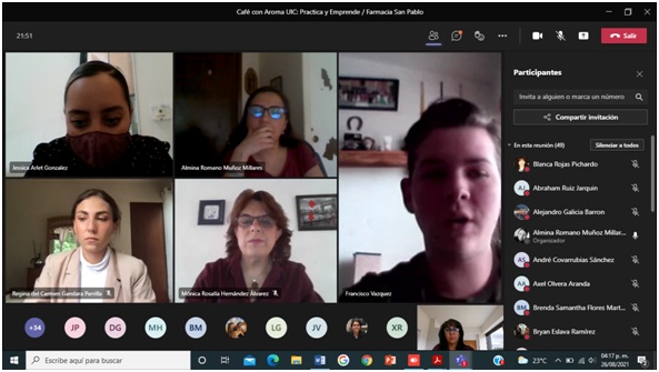 El programa “Café con aroma UIC: Practica y Emprende” presentó su primera conferencia virtual del semestre