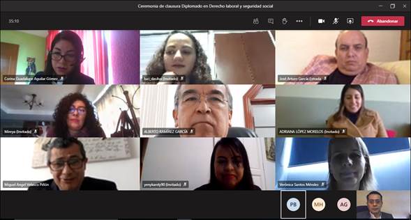 Ceremonia de clausura – Diplomado en Derecho Laboral y Seguridad Social