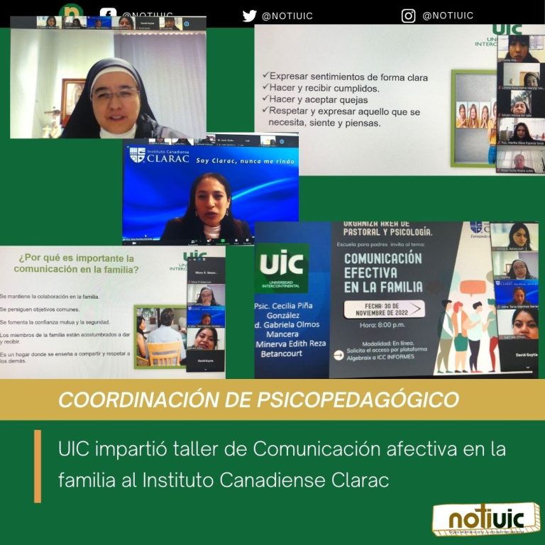 UIC impartió taller de Comunicación afectiva en la familia al Instituto Canadiense Clarac