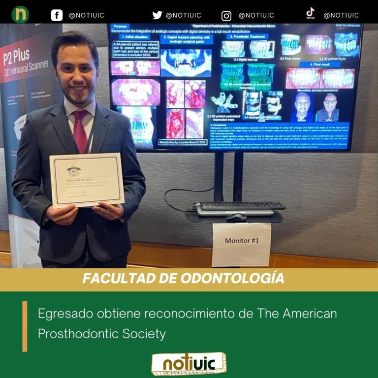 Egresado obtiene reconocimiento de The American Prosthodontic Society