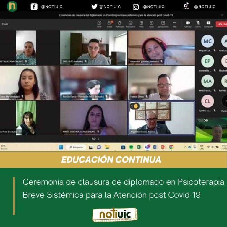 Ceremonia de clausura de Diplomado en Psicoterapia Breve Sistémica para la Atención post Covid-19