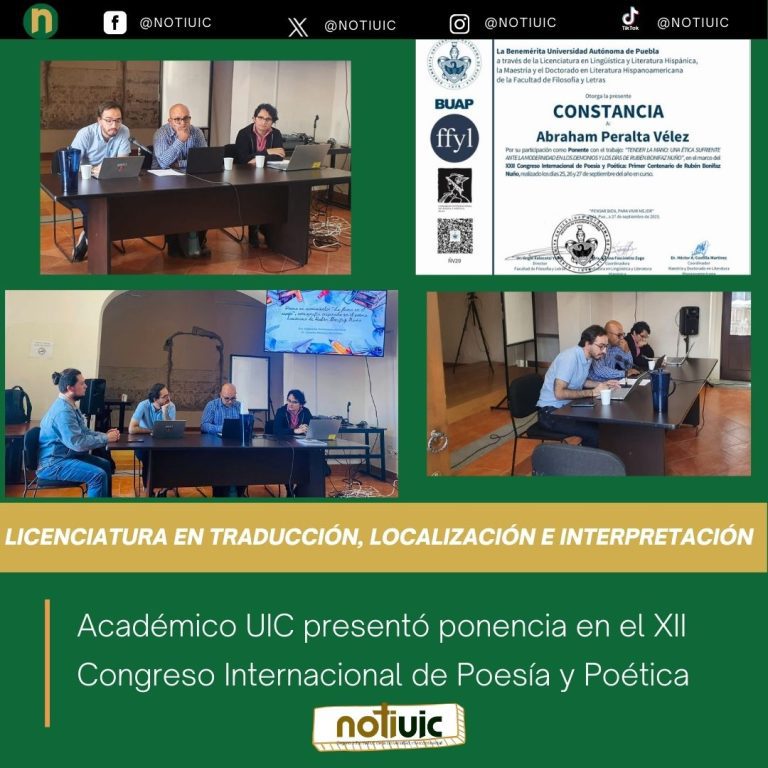 Académico UIC presentó ponencia en el XII Congreso Internacional de Poesía y Poética